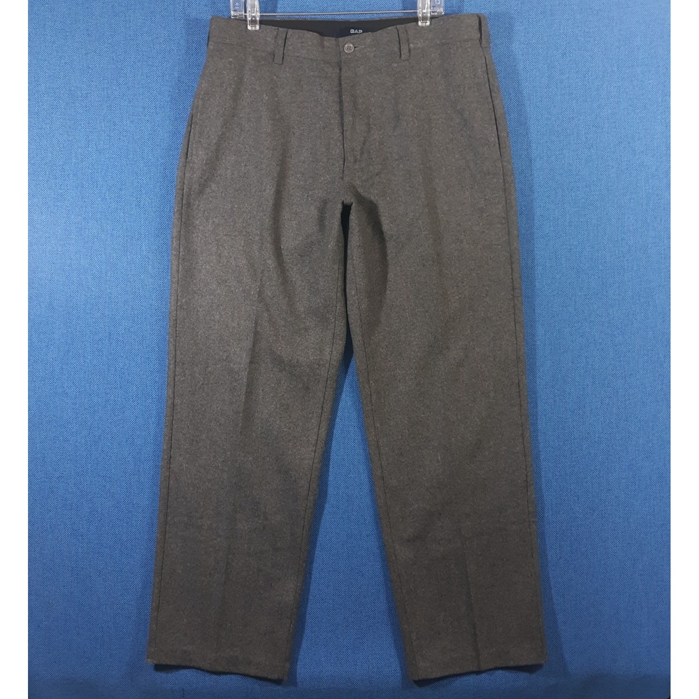 Gap Wool Dress Pants Mens 36 x 32 Gray Straight Leg Classic Fit Vintage